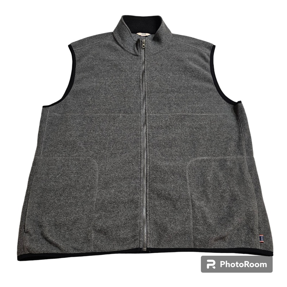 Izod Fleece Vest XXL Gray Lightweight w/Pockets & Full‎ Zip